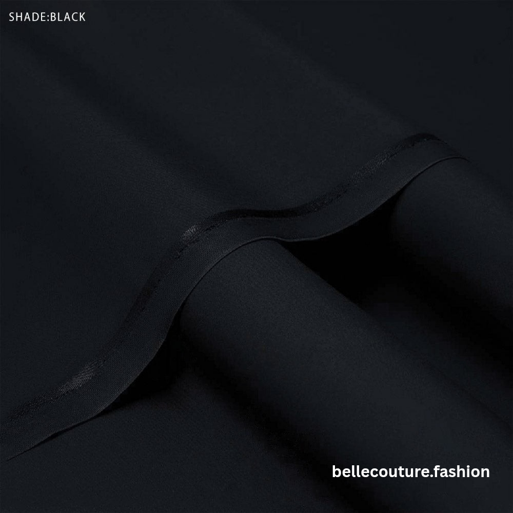 Victorian Stiff Wash n Wear Fabric for Men’s Shalwar Kameez – Belle Couture Collection BLACK