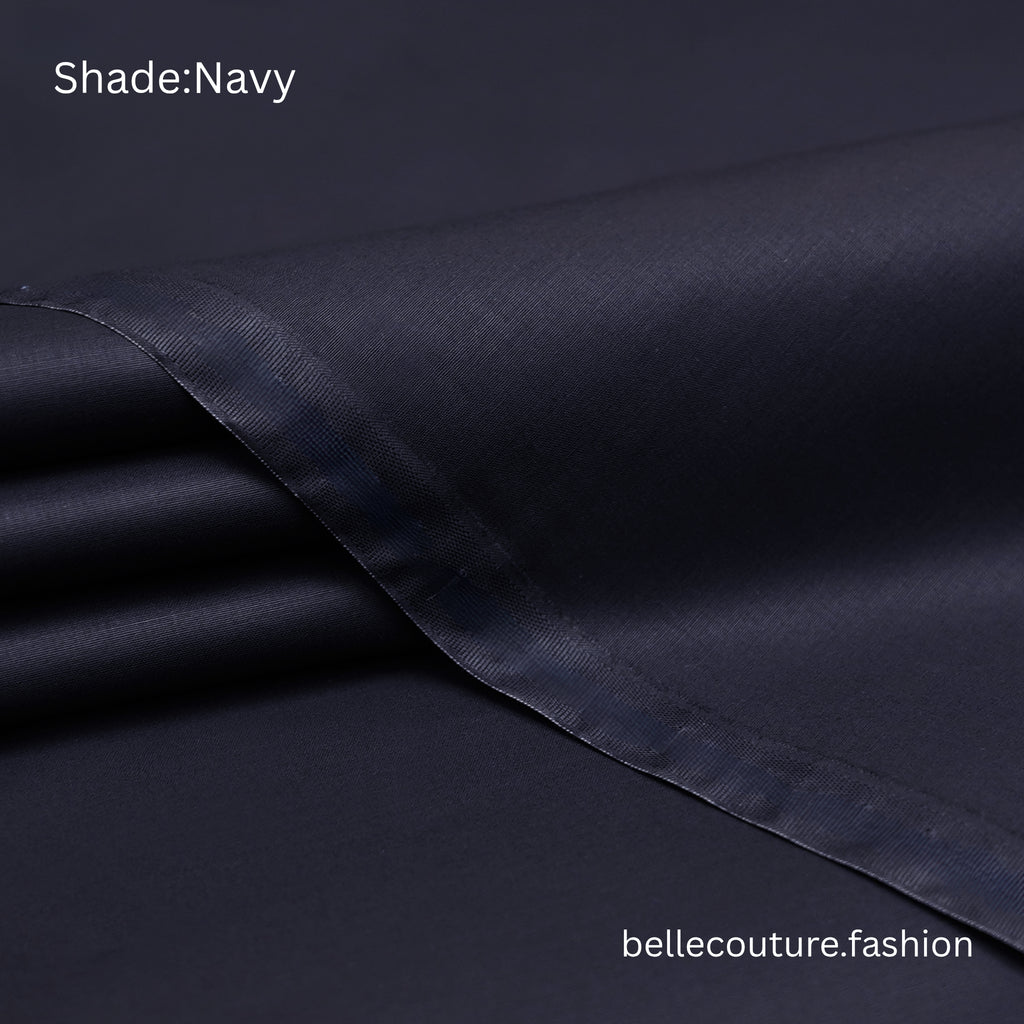 Belle Couture Booston Cotton Fabric – Navy Blue for Men’s Shalwar Kameez
