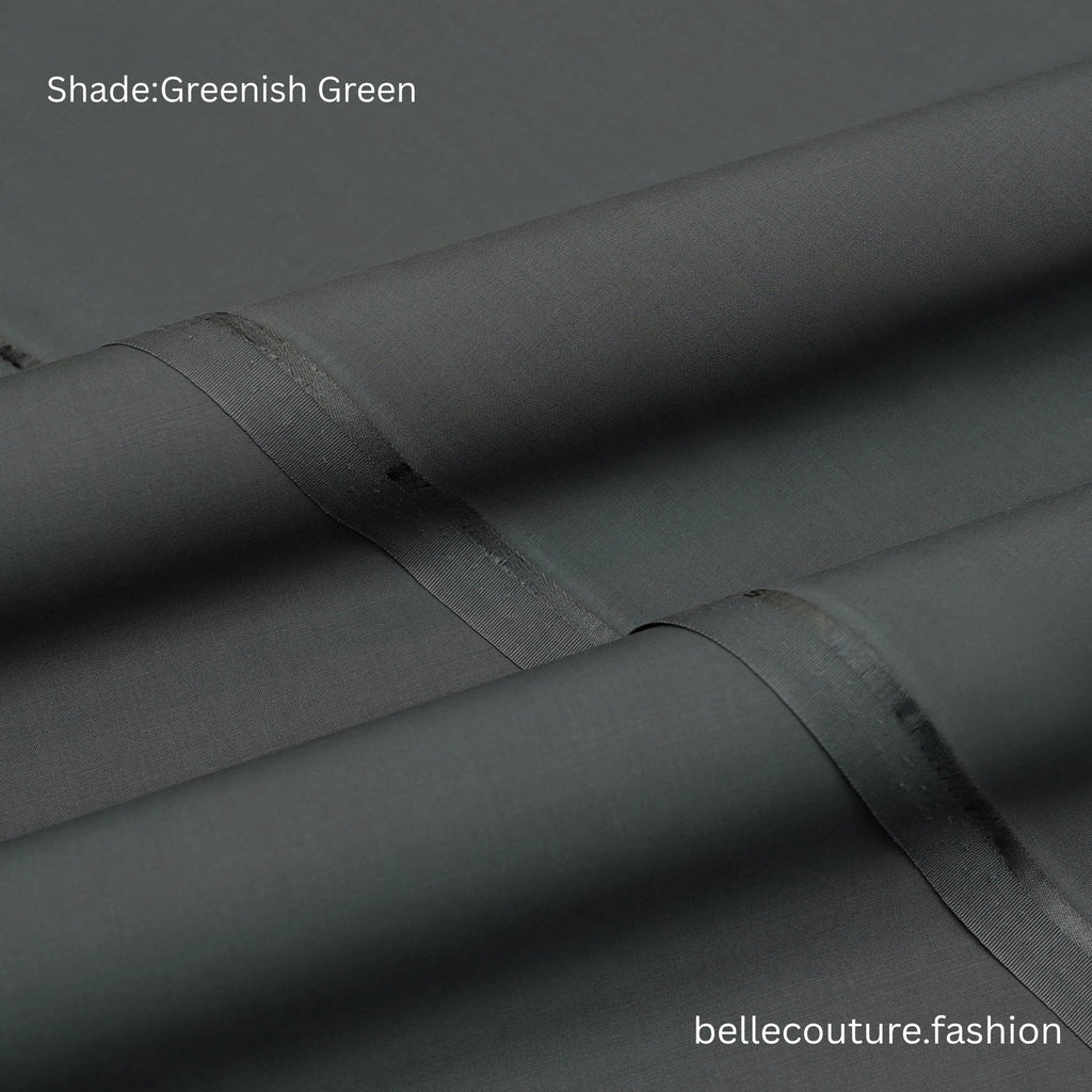 Victorian Stiff Wash n Wear Fabric for Men’s Shalwar Kameez – Belle Couture Collection GREENISH GREEN 