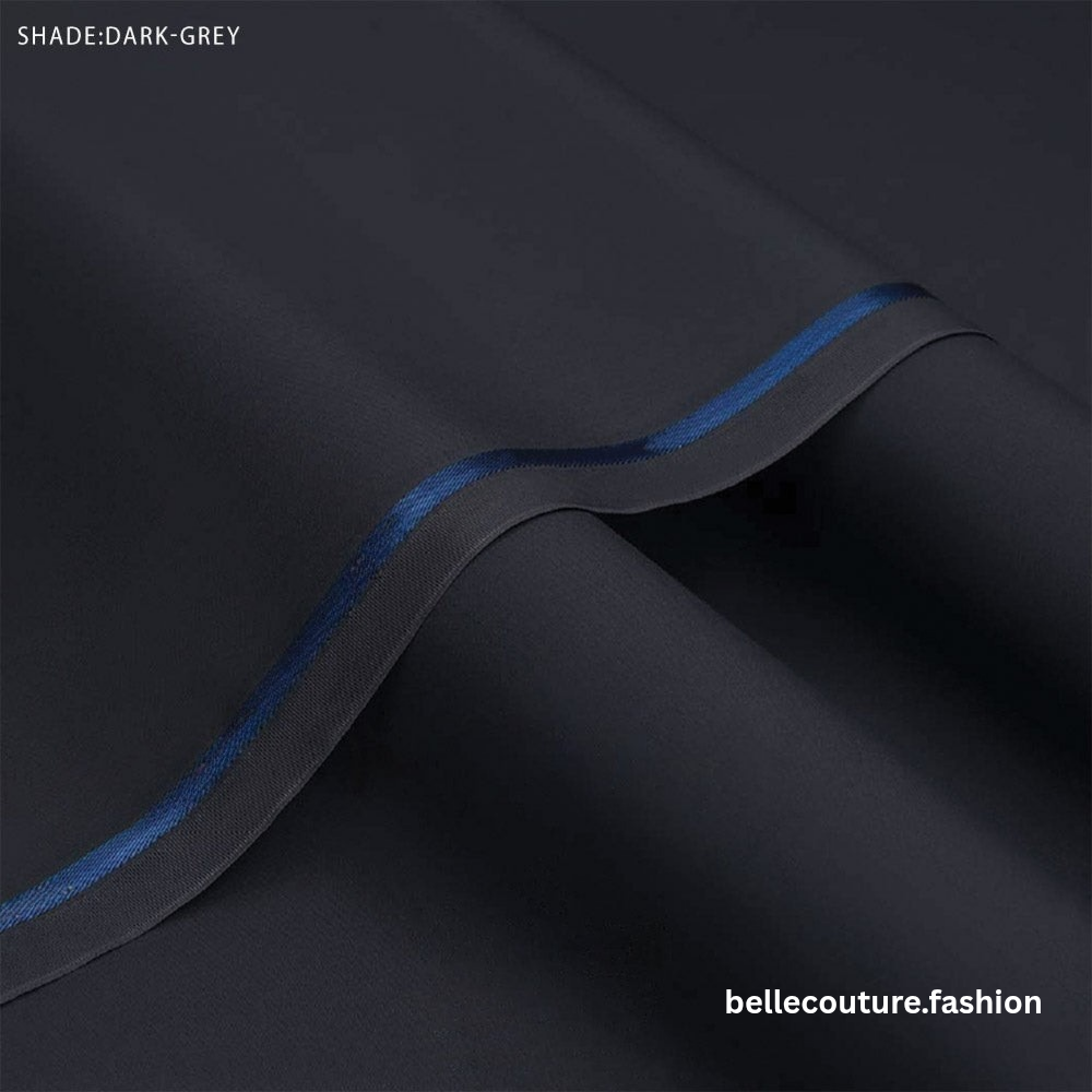 Victorian Stiff Wash n Wear Fabric for Men’s Shalwar Kameez – Belle Couture Collection DARK GREY
