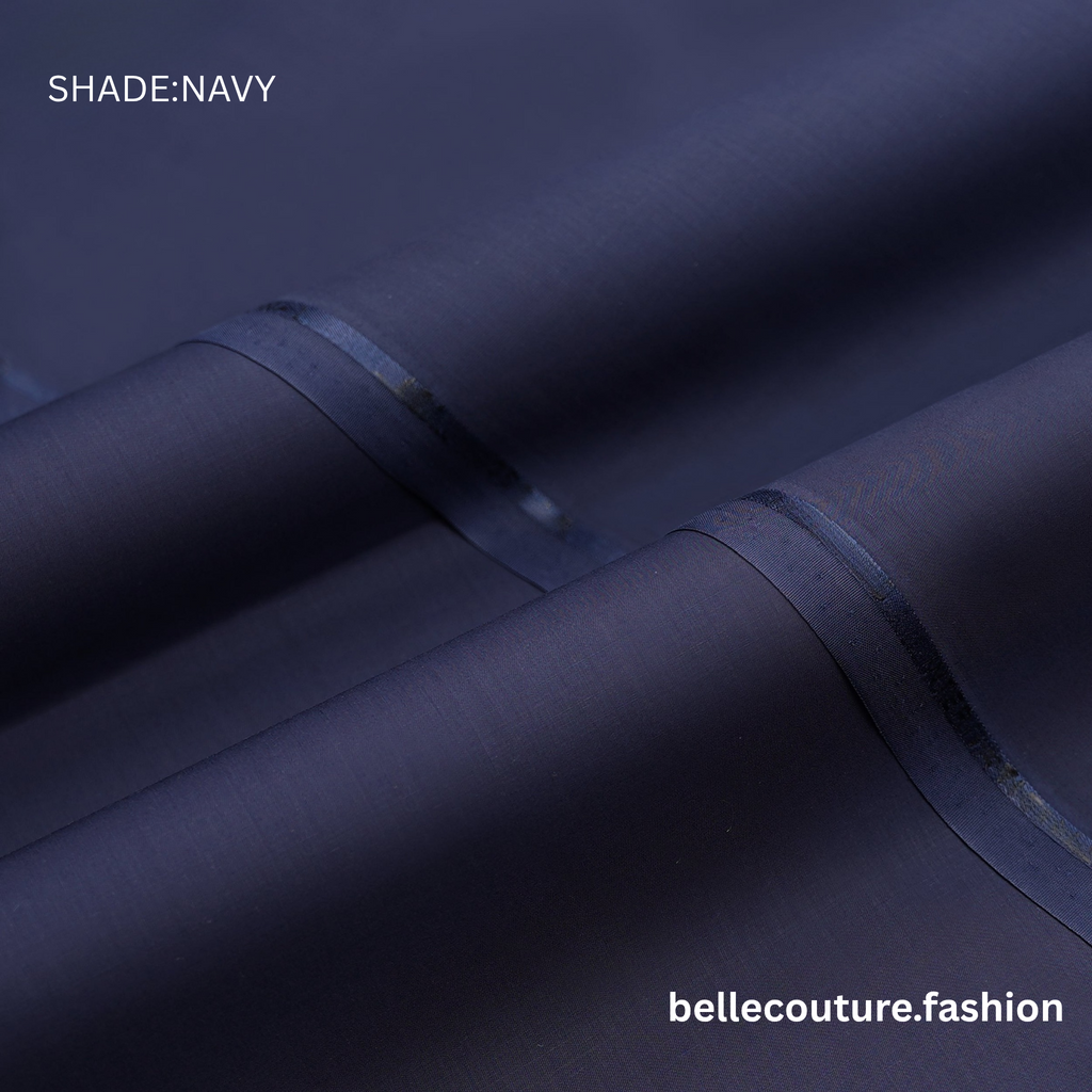 Victorian Stiff Wash n Wear Fabric for Men’s Shalwar Kameez – Belle Couture Collection NAVY
