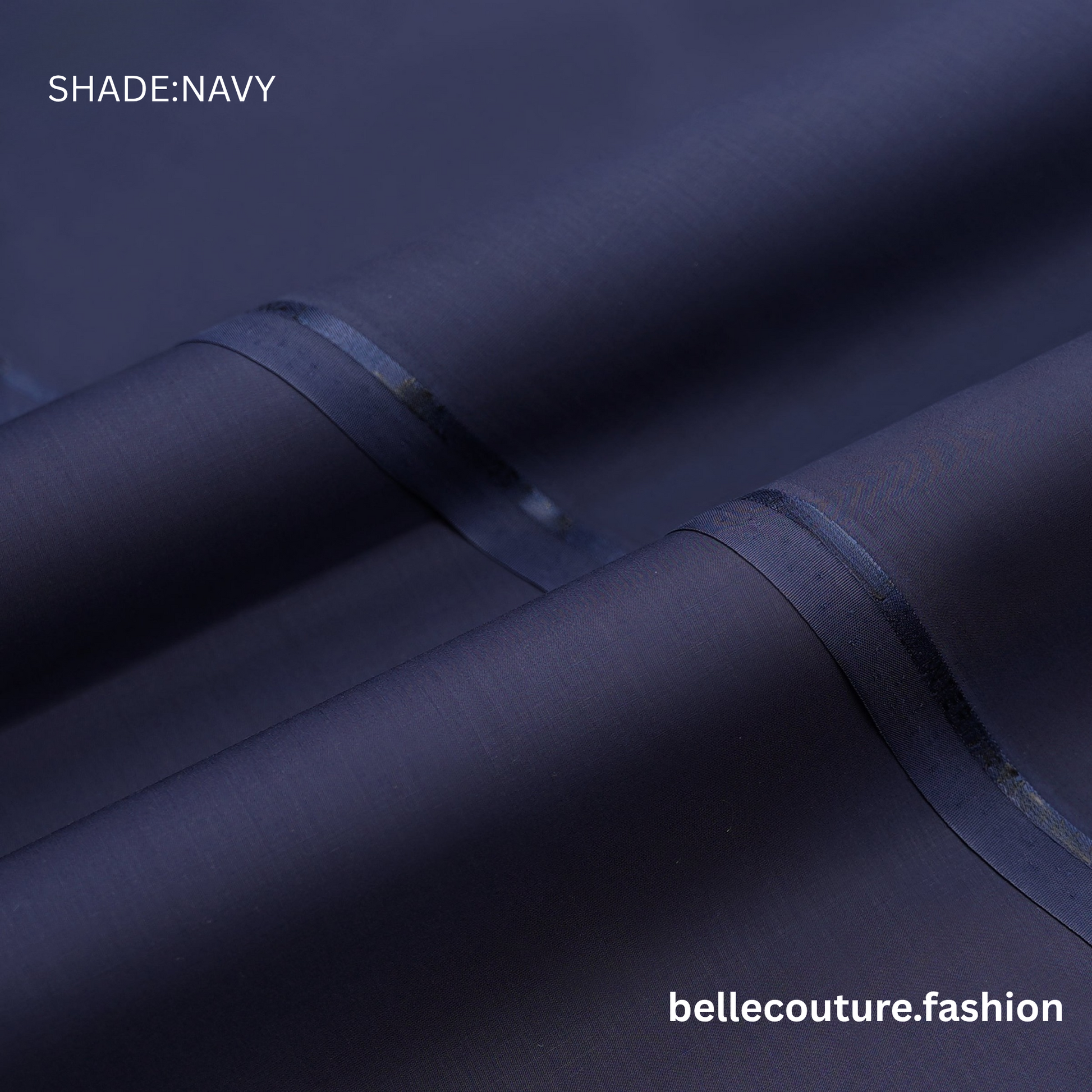 Victorian Stiff Wash n Wear Fabric for Men’s Shalwar Kameez – Belle Couture Collection NAVY
