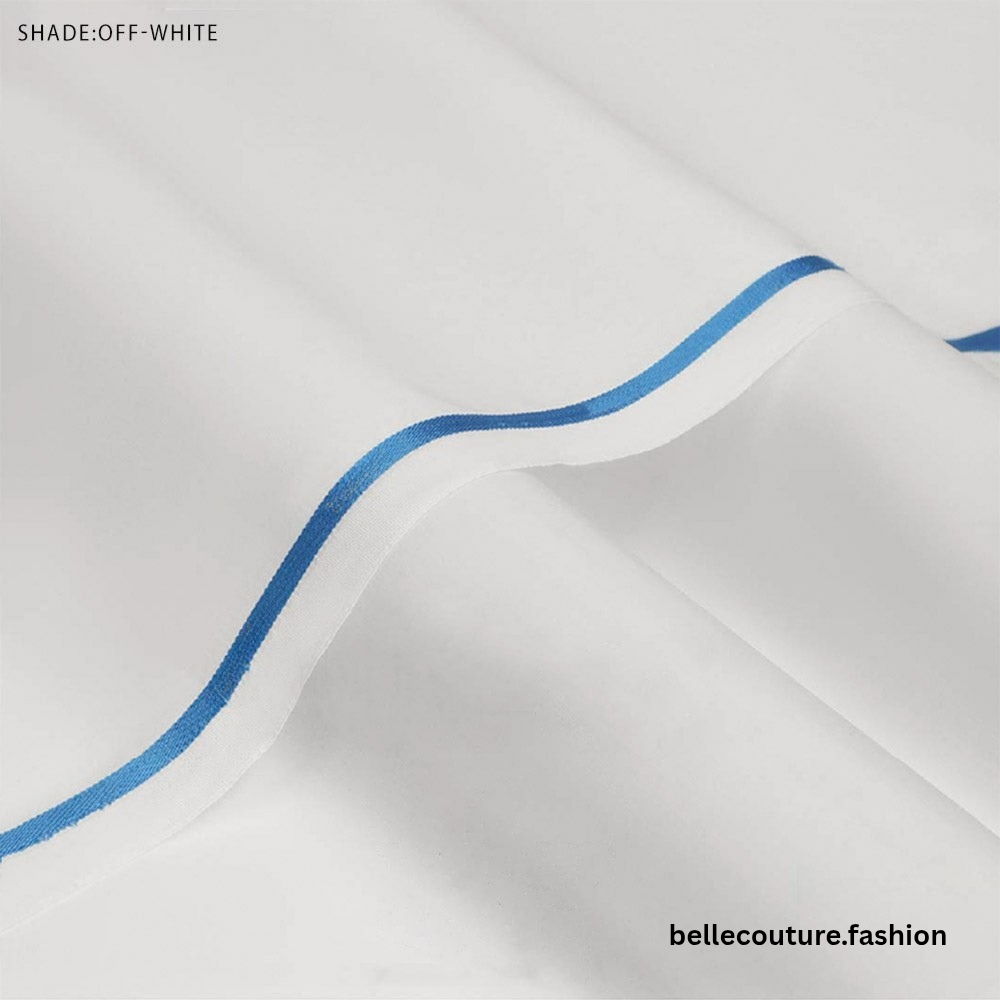 Victorian Stiff Wash n Wear Fabric for Men’s Shalwar Kameez – Belle Couture Collection OFF WHITE